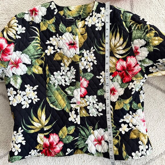 Handmade Quilted Floral Jacket Vera Bradley Style Print With Vibrant Colors & Bu - Picture 3 of 7